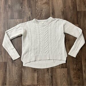 H&M Wool Alpaca Cotton Blend Sweater Cropped Women’s Size S Off White